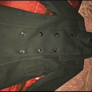 Double-breasted Green Coat